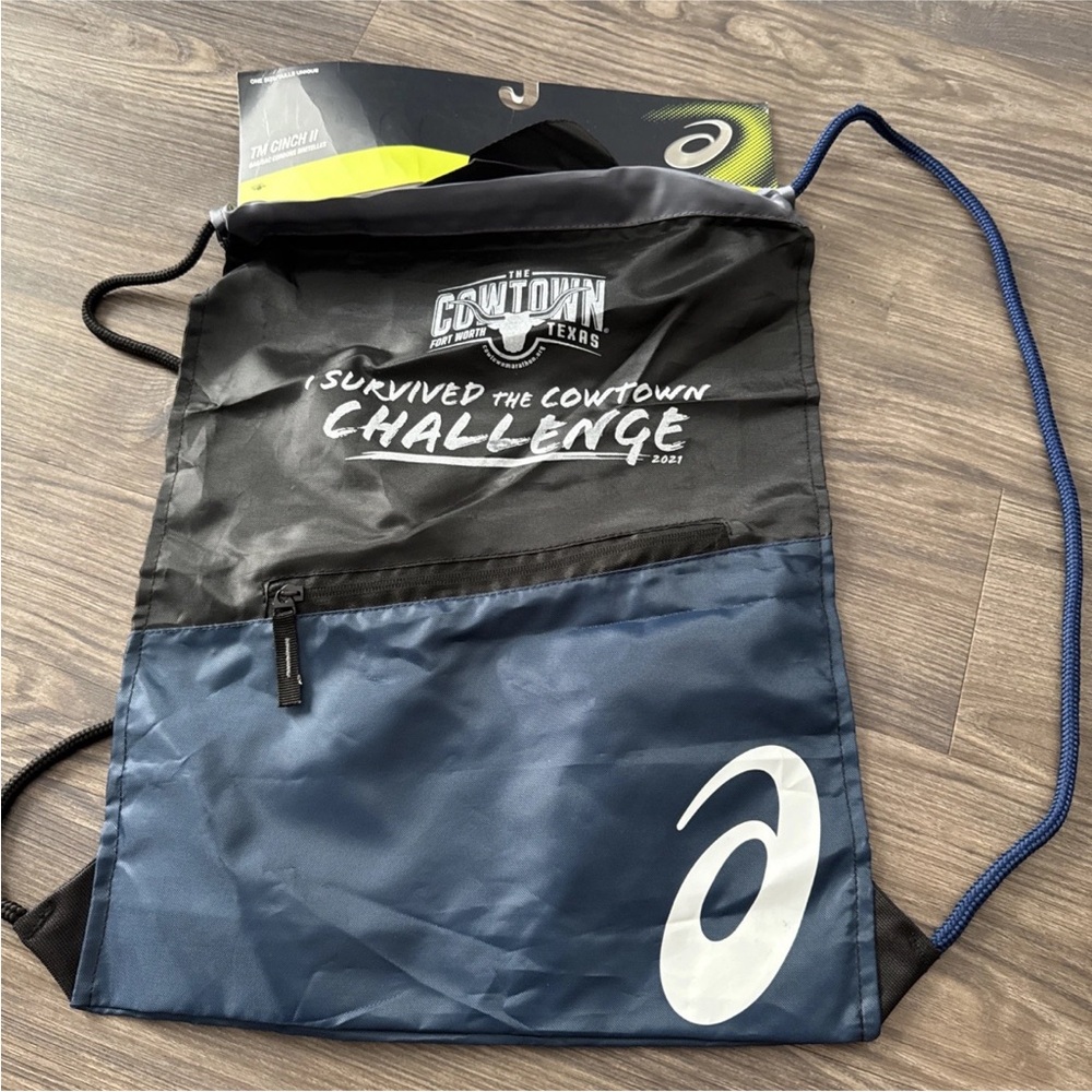 ASICS Black and Navy Drawstring Backpack ASICS TM Cinch 2 Bag